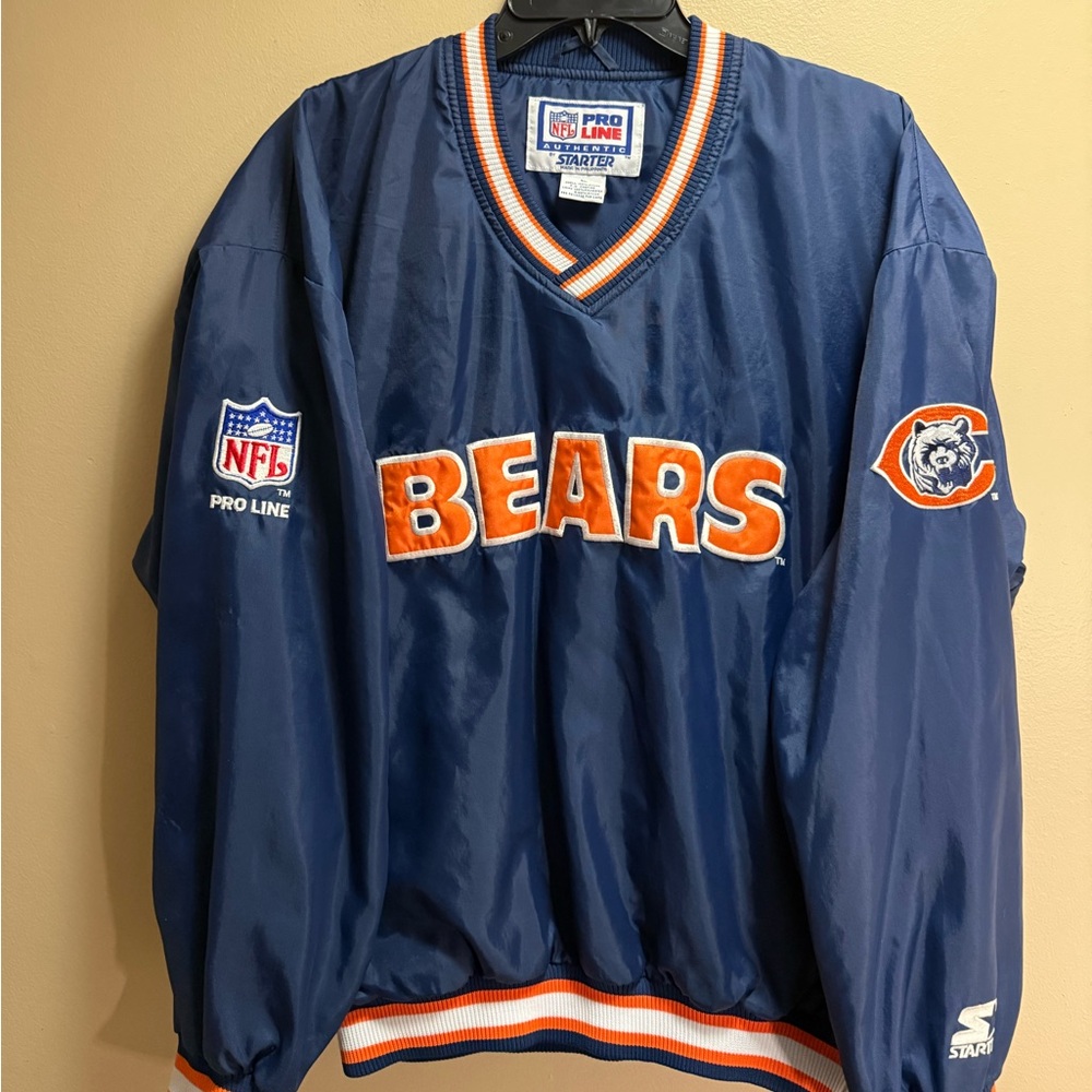 Vintage Starter Chicago‎ Bears NFL Pro Line Pullover Jacket Large 90s